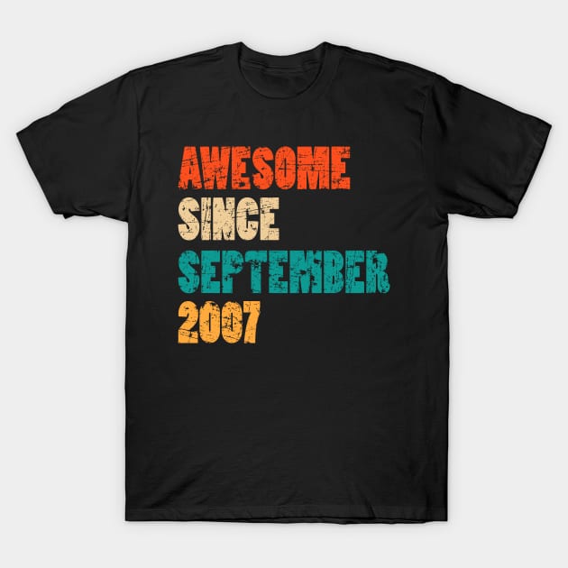 Awesome Since September 2007 12 Years Old Bday Gift 12th Birthday T-Shirt by MFK_Clothes